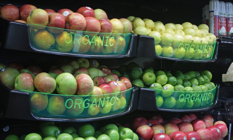 Organic Apple display bin