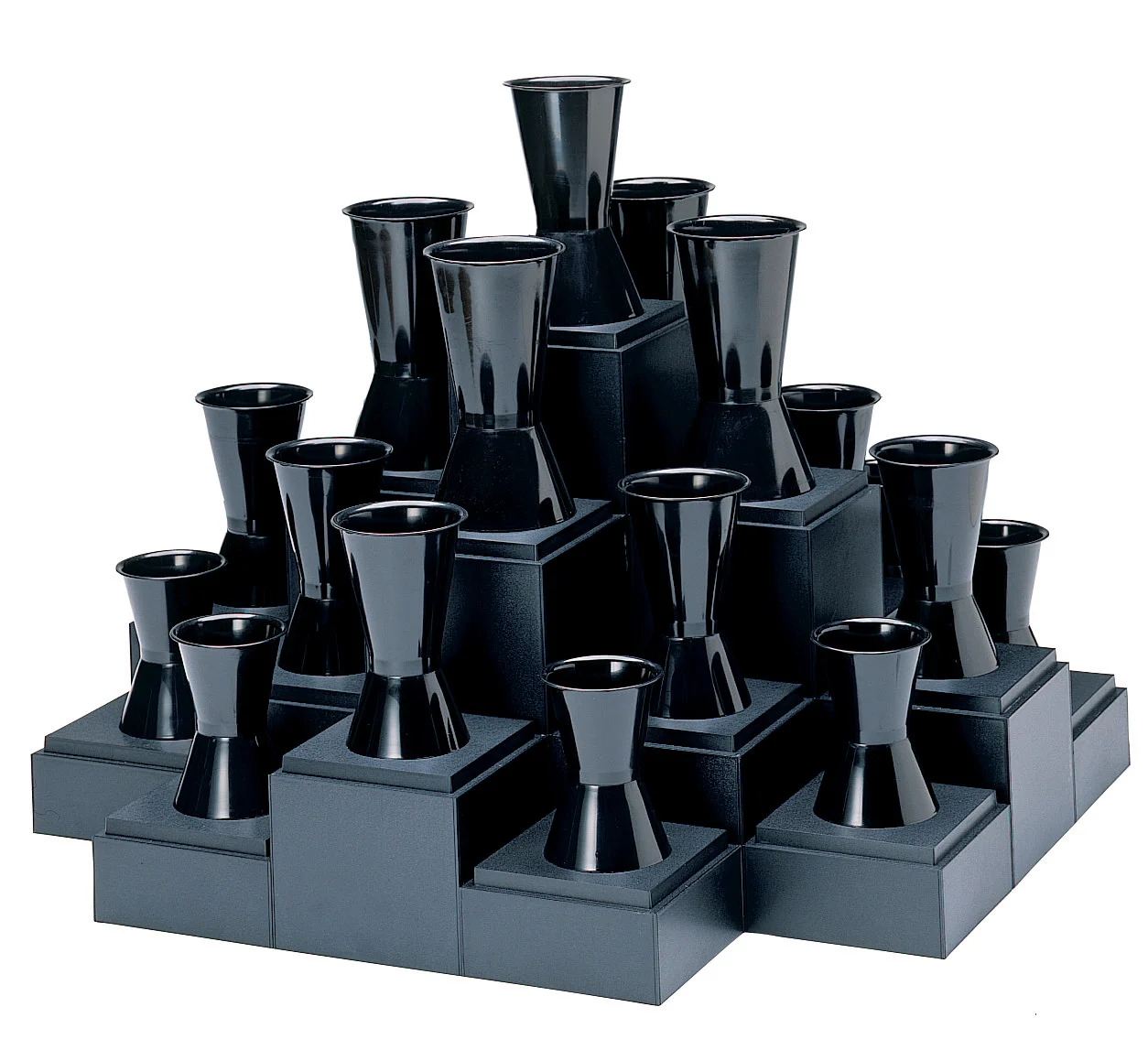 Tapered Vases with Snap-on Base - Black