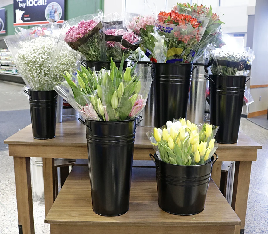 Metal Vases & Buckets - Silver or Black