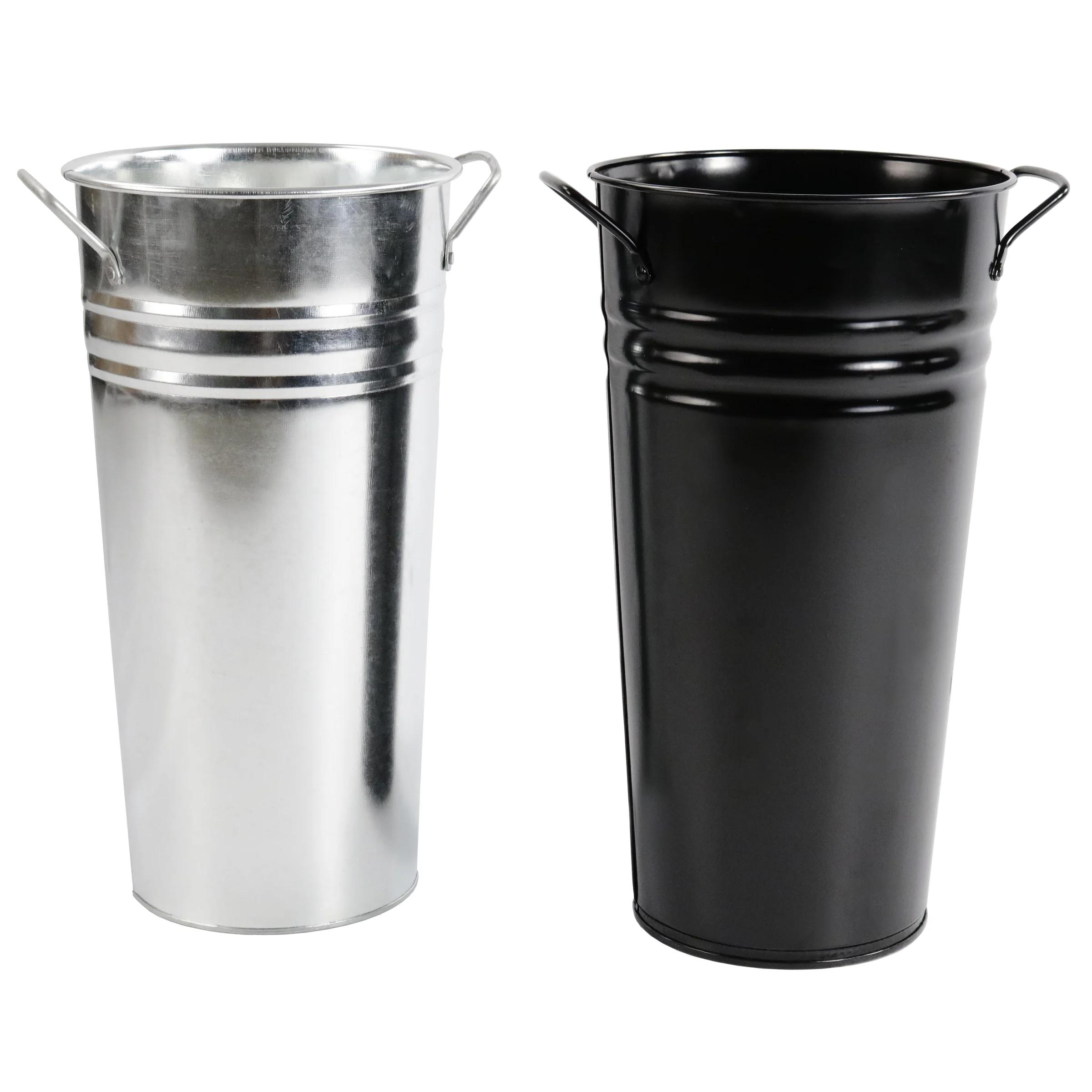 Metal Vases & Buckets – Silver or Black
