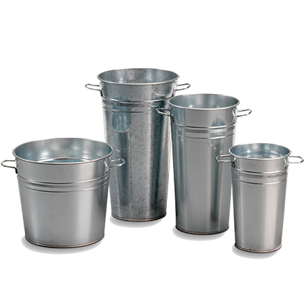 Metal Vases & Buckets - Silver or Black