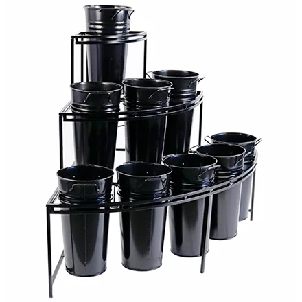 Sleek Island - Silver or Black Metal Buckets