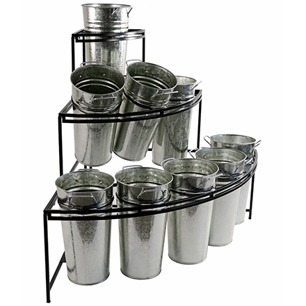 Sleek Island - Silver or Black Metal Buckets