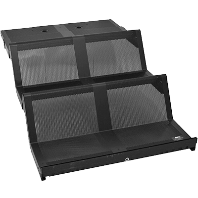 Carlson AirFlo — Merchandising Expertise 7/7/7 Two Step Base Rack with 10.5” Slide & Fence Holder for Refrigerated Cases
