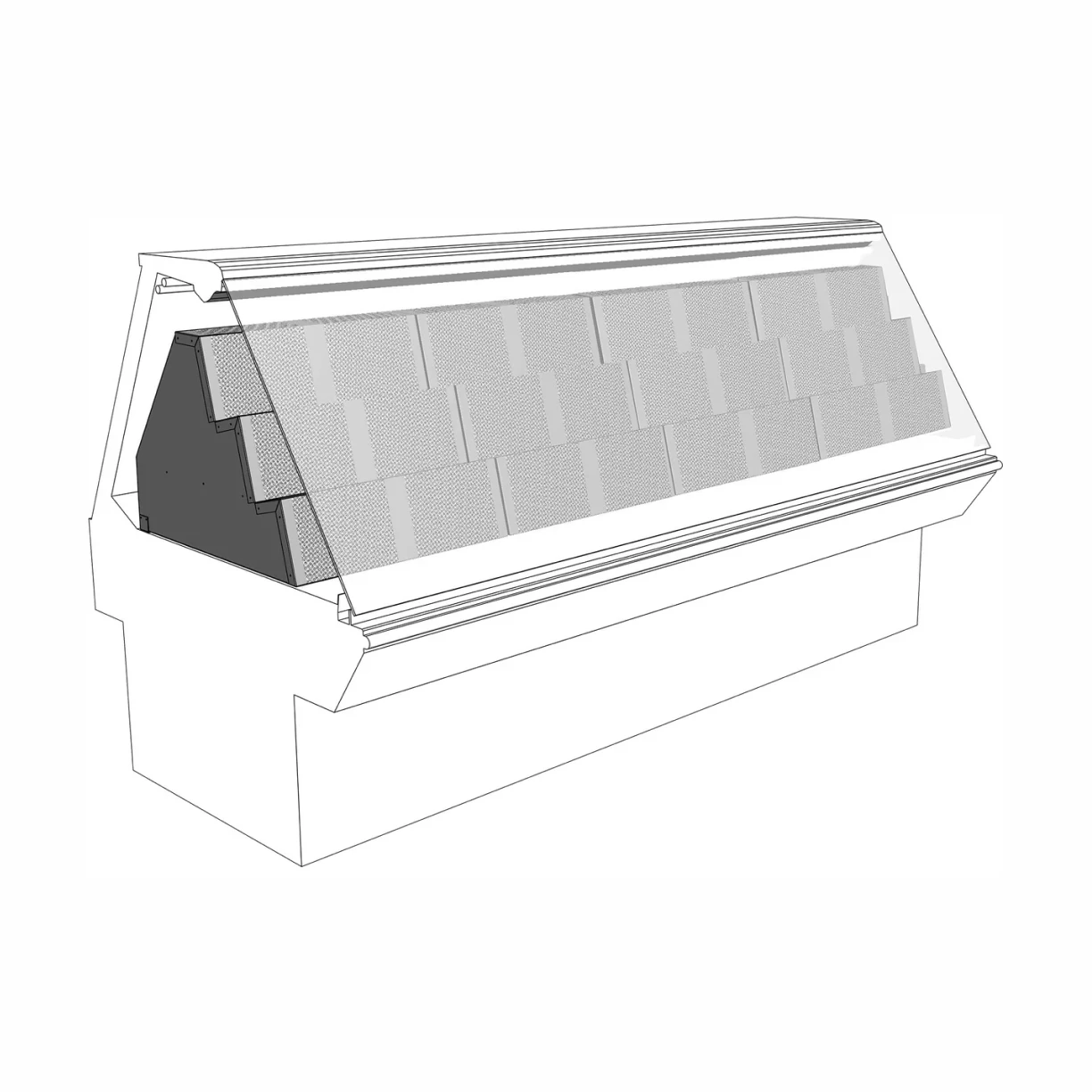 Carlson AirFlo — Merchandising Expertise 3-Step Deli Wedge with Removable Shelf