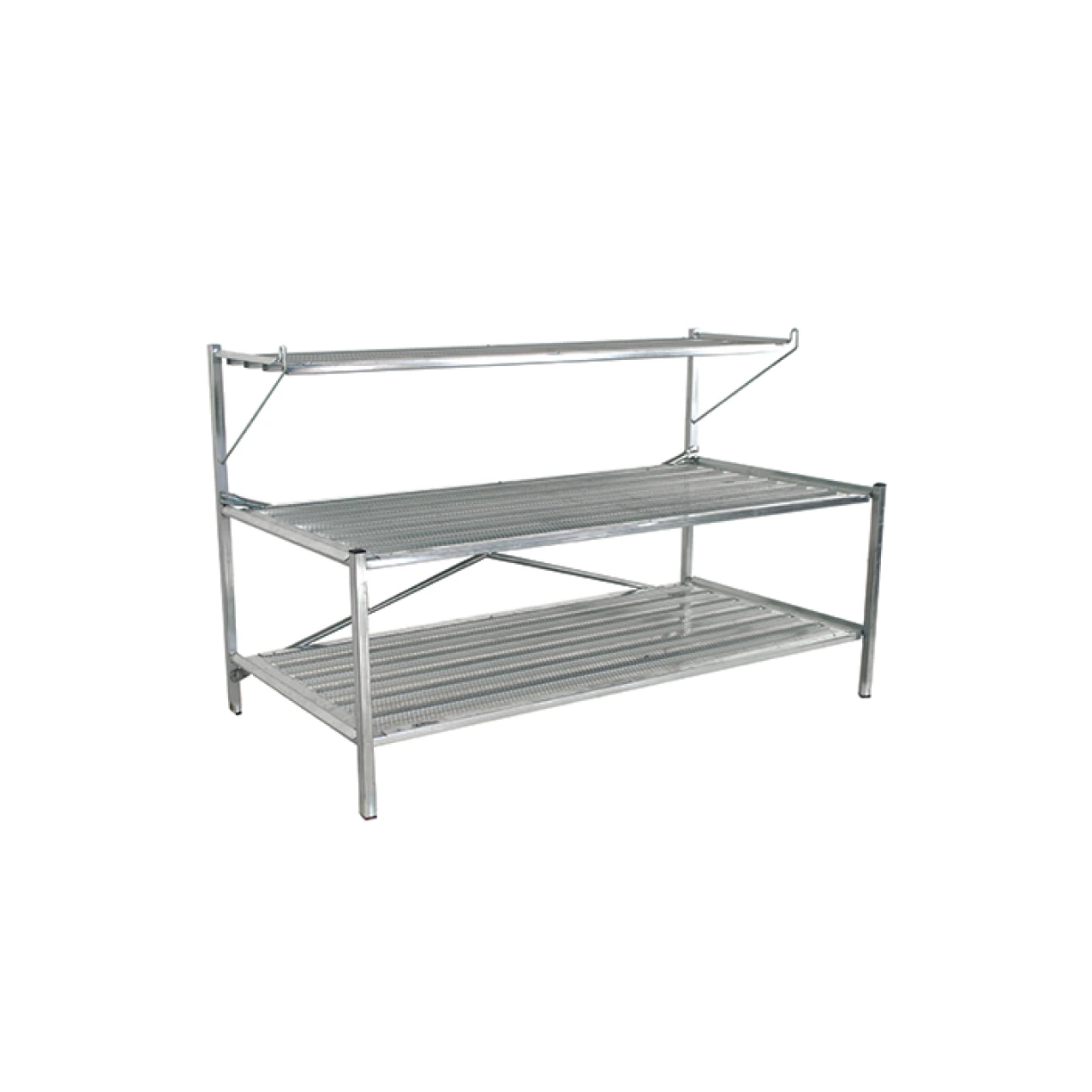 Bench Display with Top-Tier Shelf
